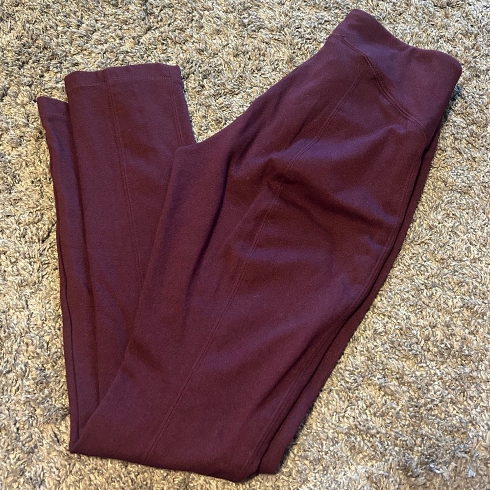 White House Black Market Burgundy High Rise Seamed Leggings XS Regular
